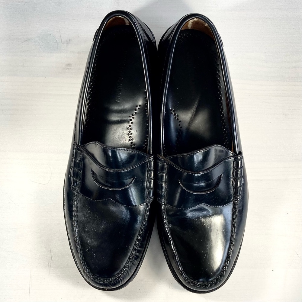 Johnston & Murphy Glossy Black Penny Loafer, Size 11 D